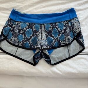 Lululemon Athletica Blue Snake Print Athletic Shorts